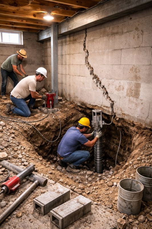 Sinking Foundation Repair in Columbus, OH